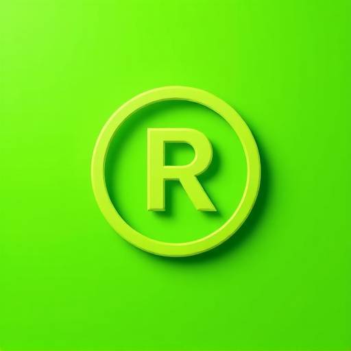 Simbolo del copyright © su sfondo verde, indicando la protezione dei diritti di proprietà intellettuale.