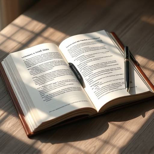 Un libro aperto con una penna accanto, che simboleggia la politica sui cookie in fase di revisione.
